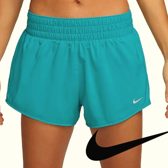 NWT NIKE One Dri-FIT Mid-Rise 3" Brief-Lined Shorts-DUSTY CACTUS - Picture 1 of 4